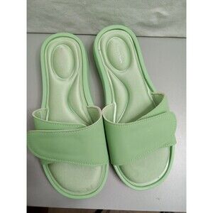Memory Foam Lime Green‎ Slides Women Size Medium 7/8